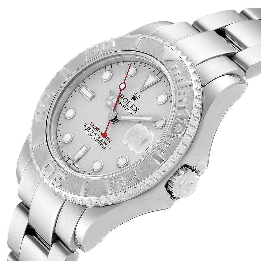 Rolex Yachtmaster Midsize Steel Platinum Men's Watch 168622 For Sale 2