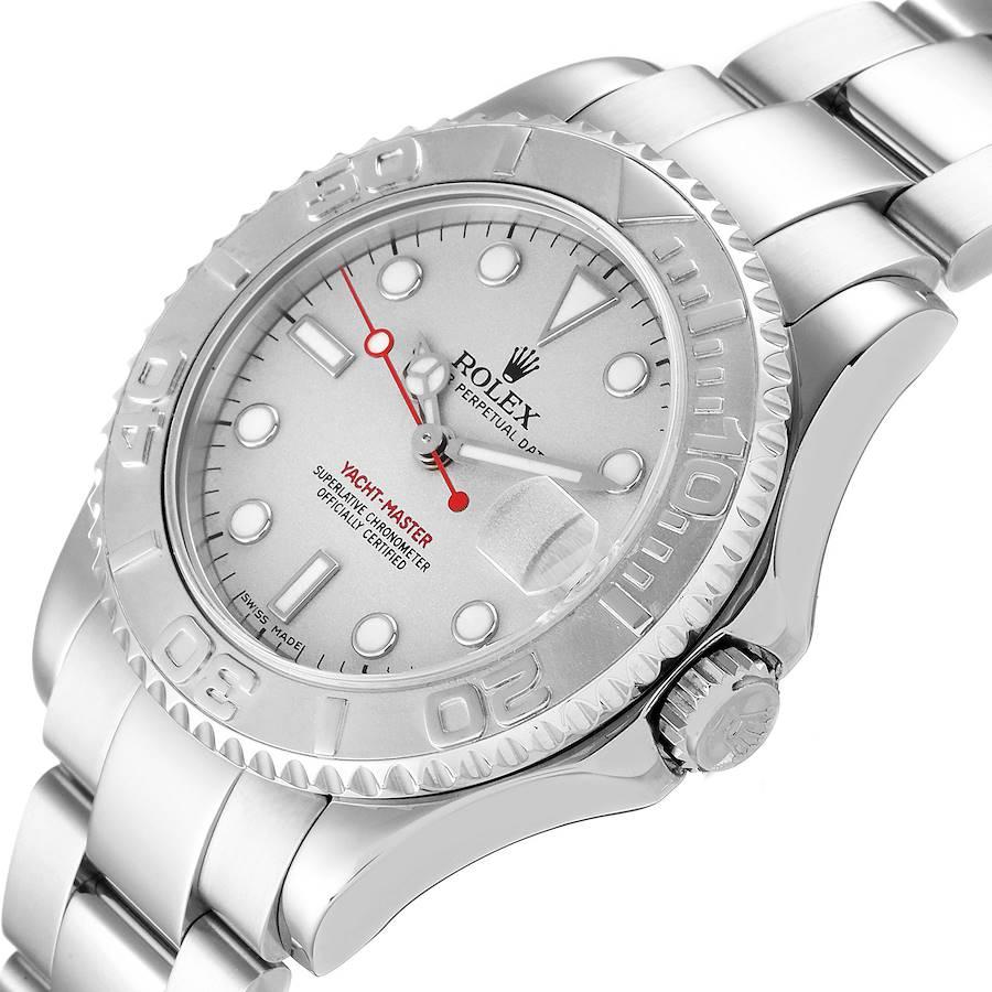 Men's Rolex Yachtmaster Midsize Steel Platinum Mens Watch 168622