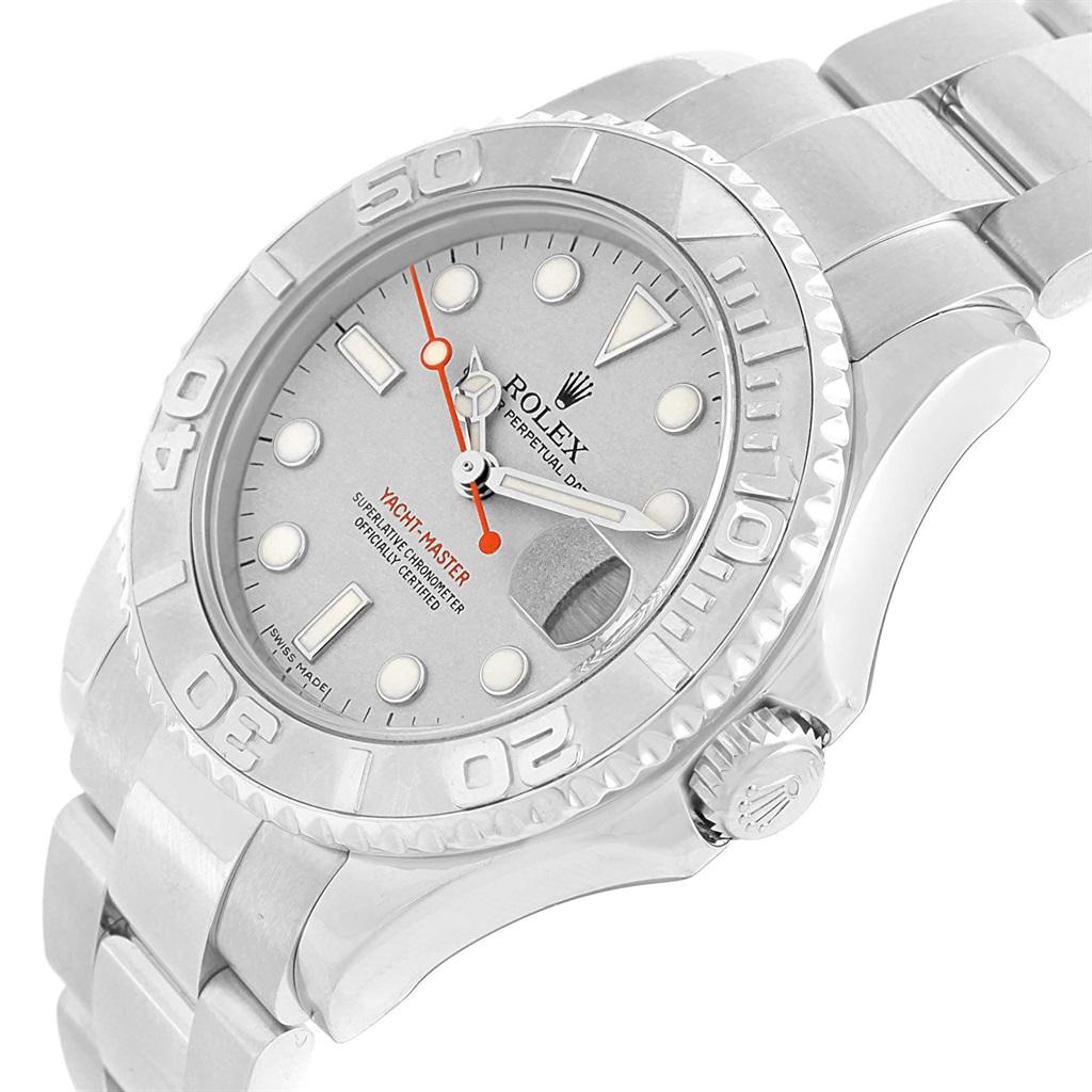 Rolex Yachtmaster Midsize Steel Platinum Men's Watch 168622 For Sale 2