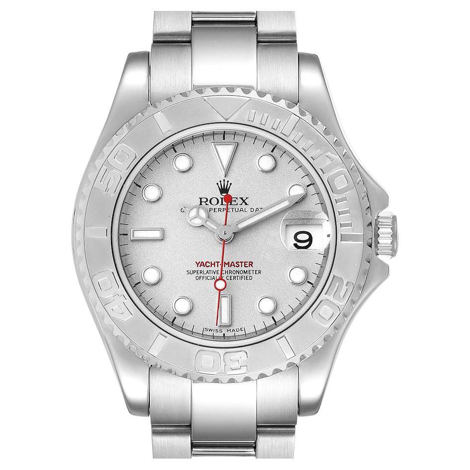 Rolex Yachtmaster 29 Red Hand Steel Platinum Ladies Watch 169622 Box