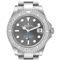 Rolex Yachtmaster 37 Midsize Steel Platinum Mens Watch 268622 Unworn