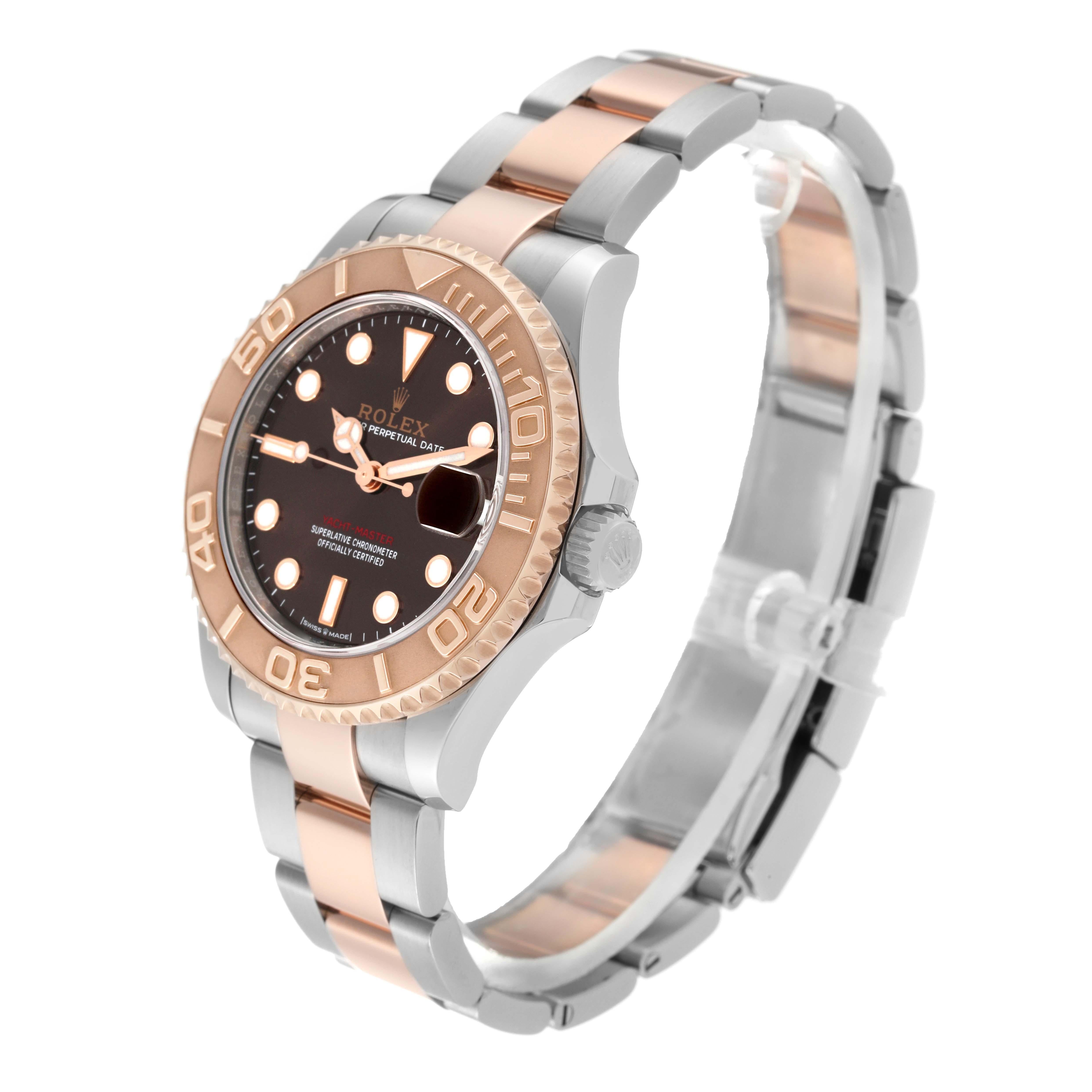 Rolex Yachtmaster 37 Midsize Steel Rose Gold Mens Watch 268621 Box Card For Sale 1