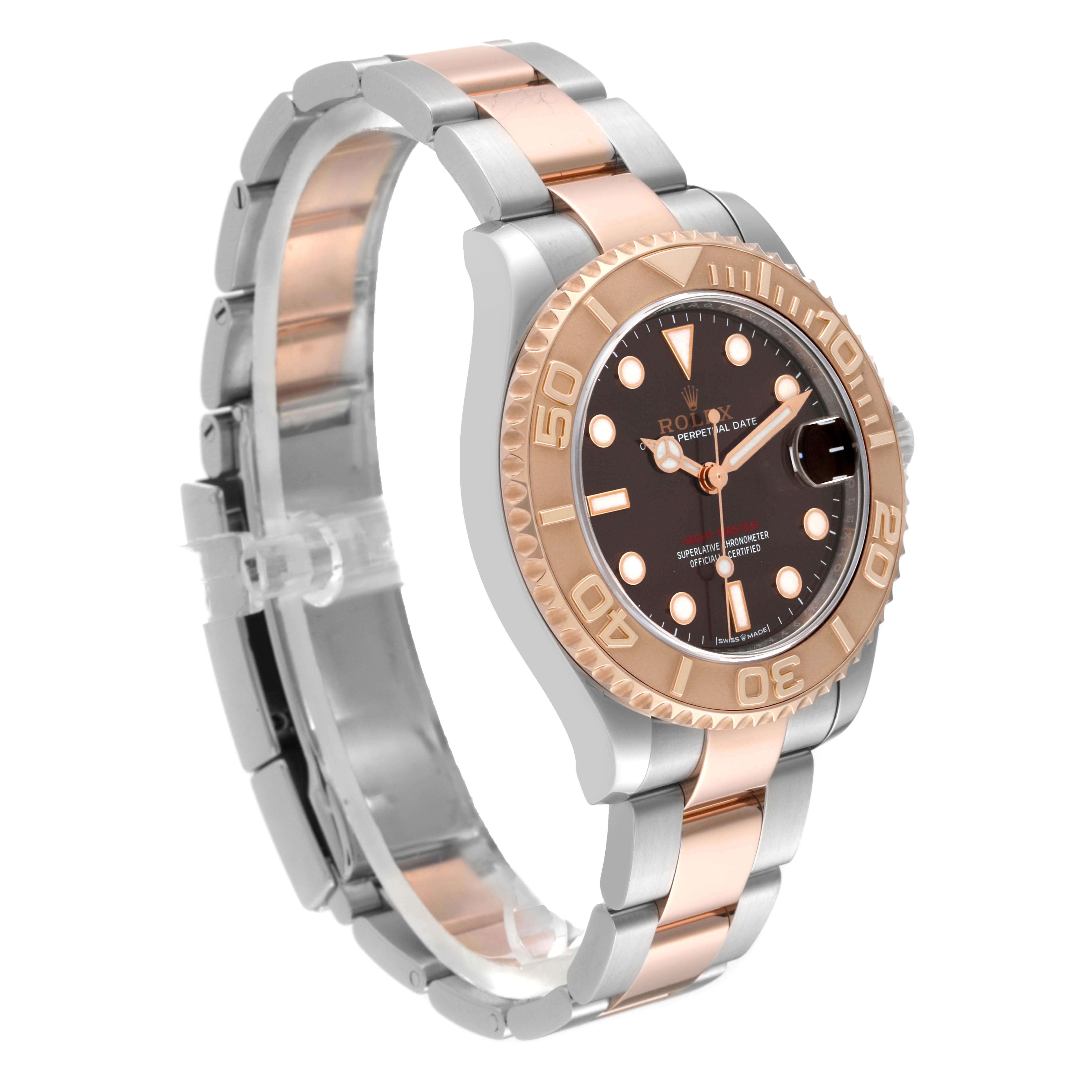 Rolex Yachtmaster 37 Midsize Steel Rose Gold Mens Watch 268621 Box Card For Sale 2