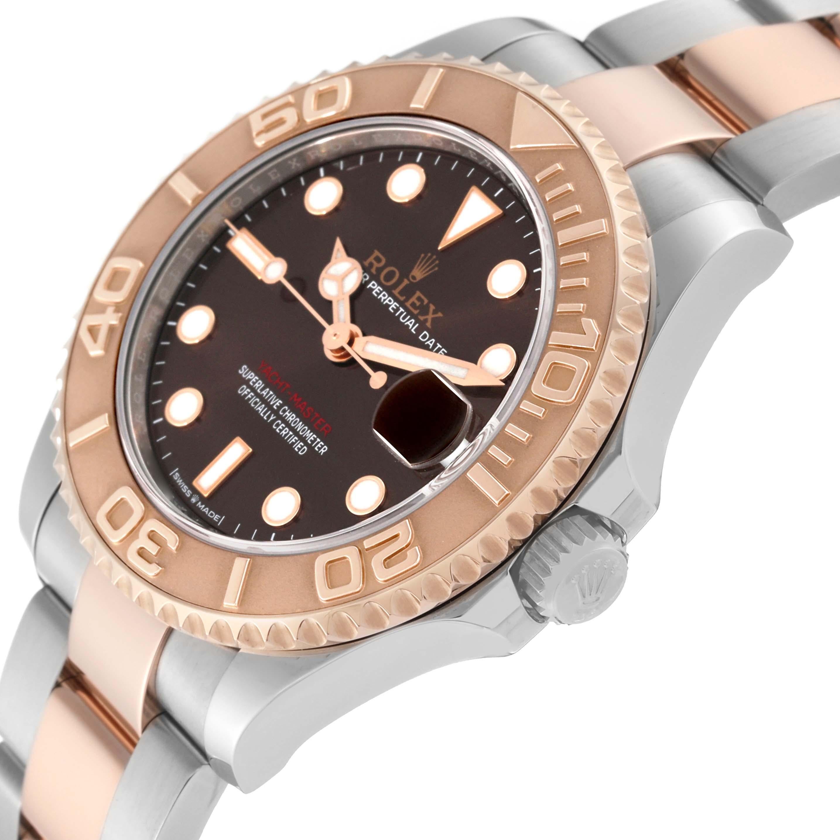 Rolex Yachtmaster 37 Midsize Steel Rose Gold Mens Watch 268621 Box Card For Sale 3