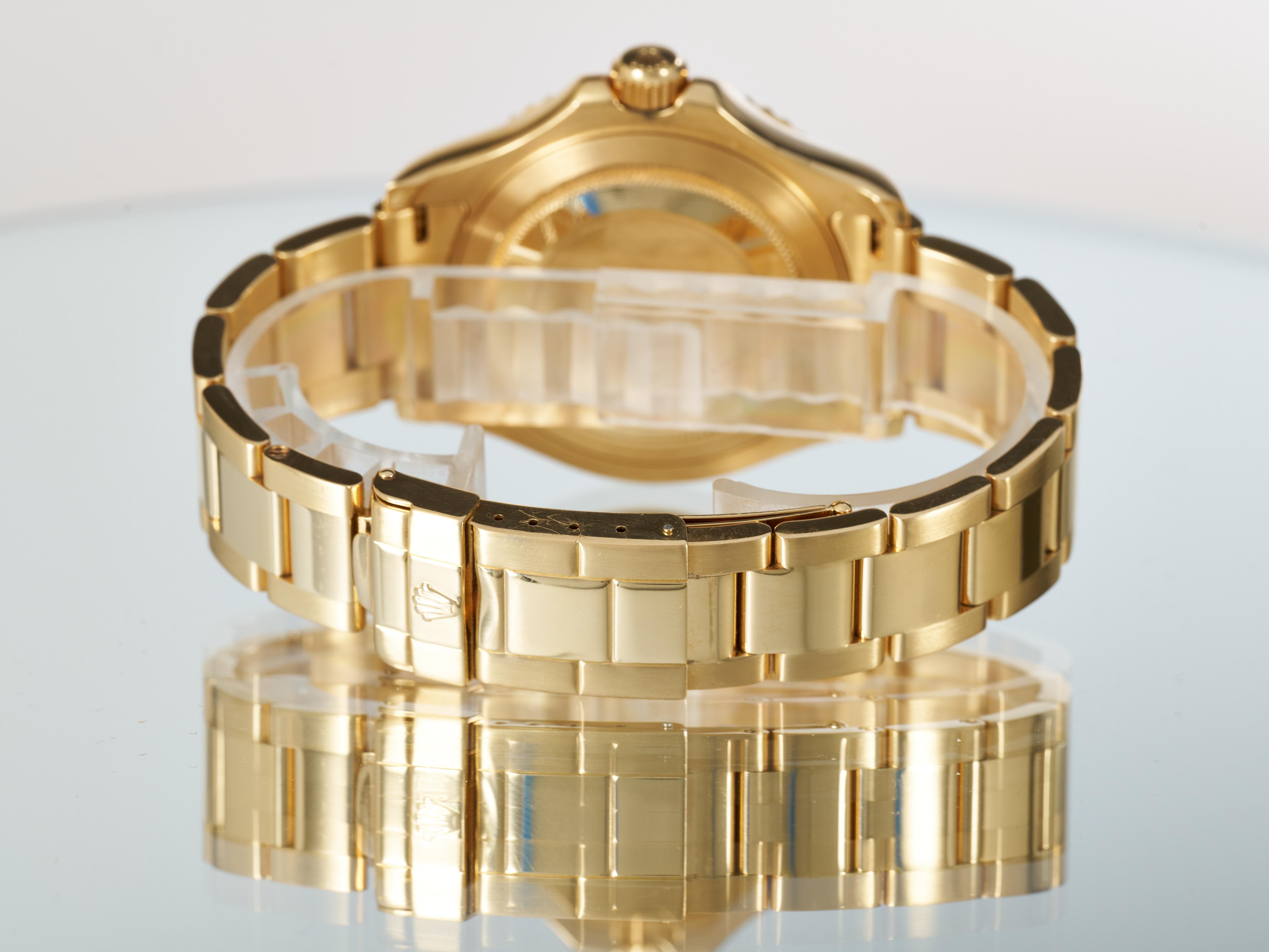 Rolex Yachtmaster 40 18K Gold Blue Sunburst Dial 2000 16628 Boxed Rolex Service For Sale 1