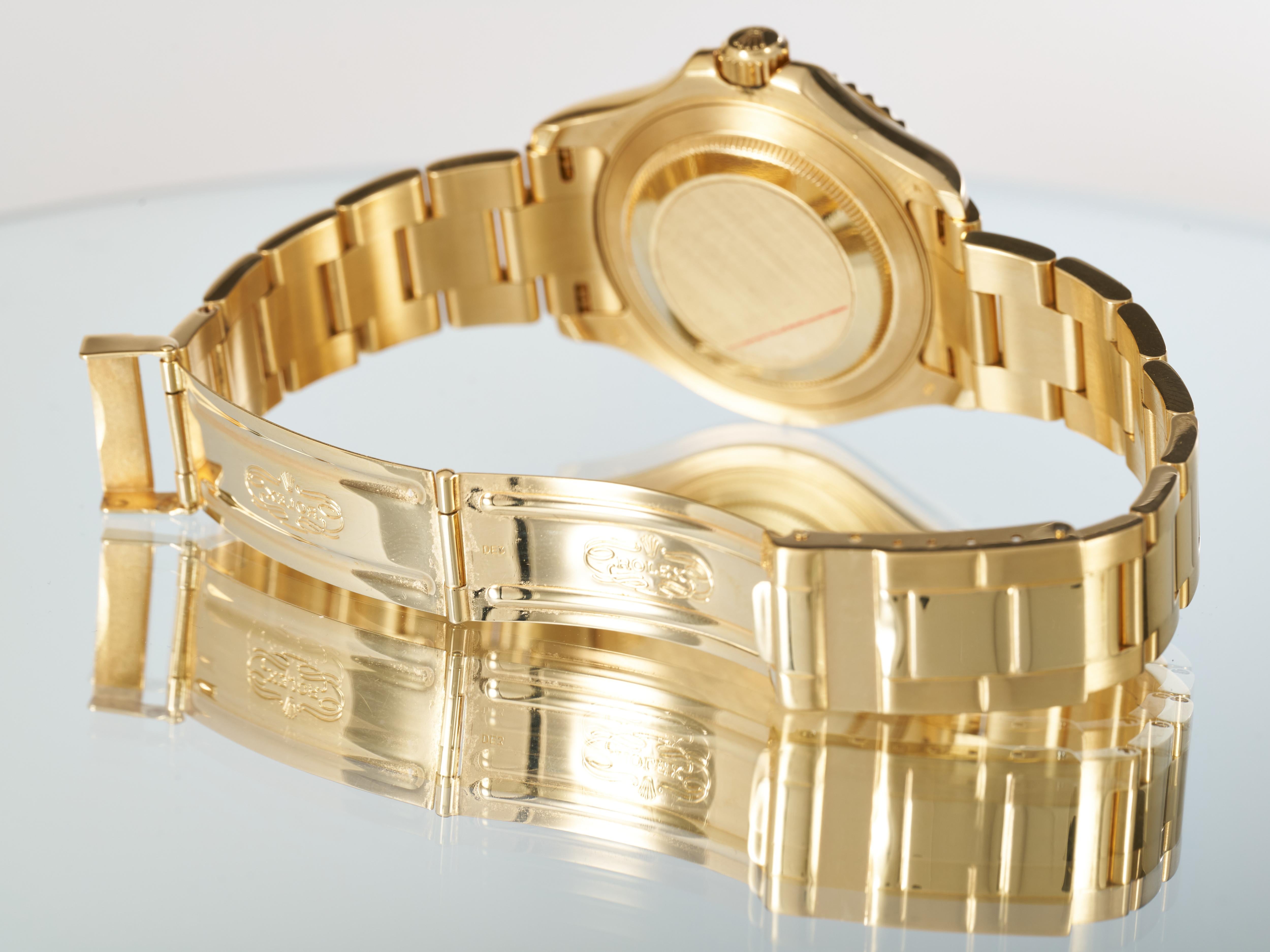 Rolex Yachtmaster 40 18K Gold Blue Sunburst Dial 2000 16628 Boxed Rolex Service For Sale 2