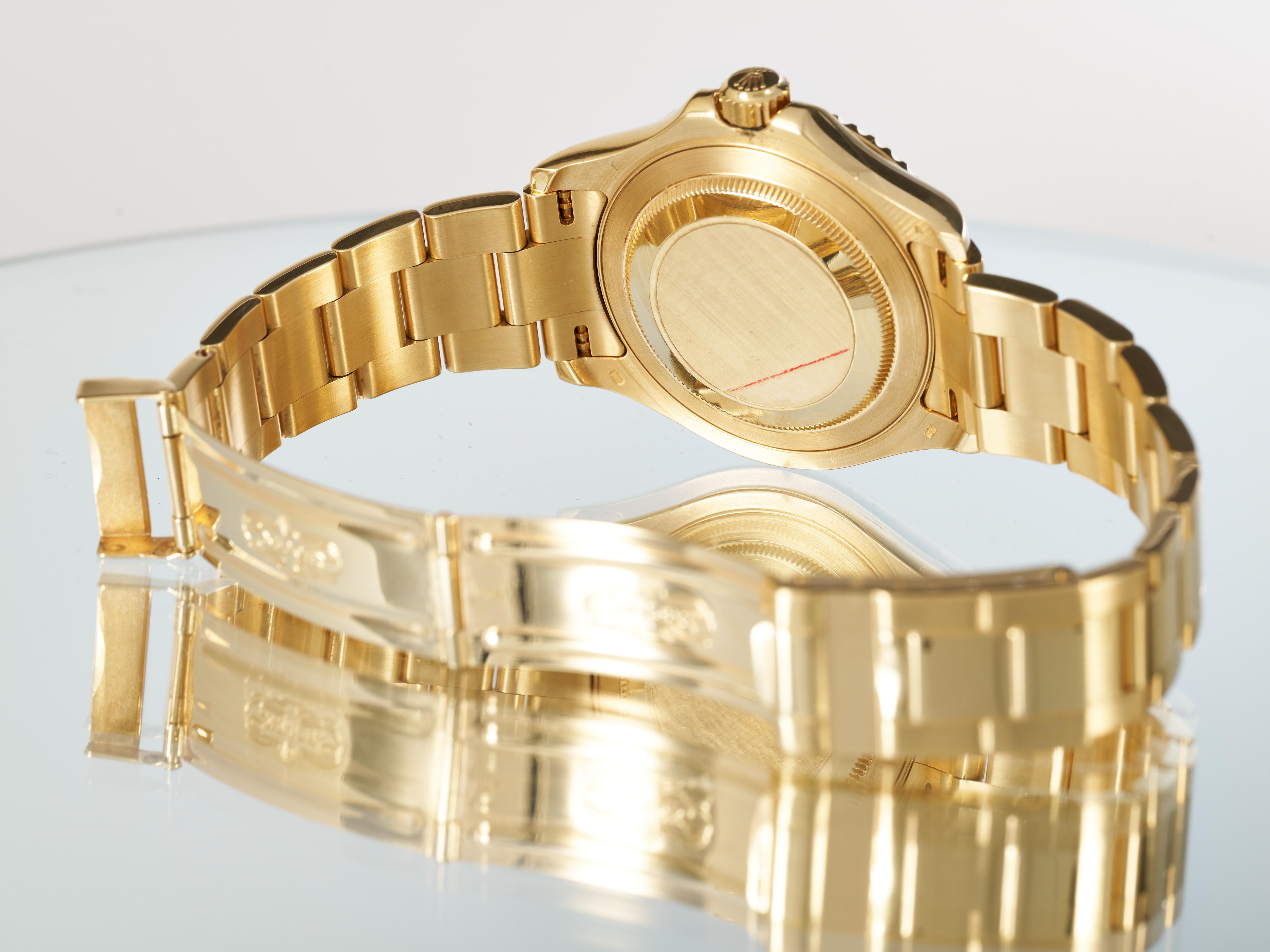 Rolex Yachtmaster 40 18K Gold Blue Sunburst Dial 2000 16628 Boxed Rolex Service For Sale 3