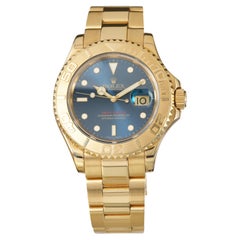 Rolex Yachtmaster 40 18K Gold Blue Sunburst Dial 2000 16628 Boxed Rolex Service