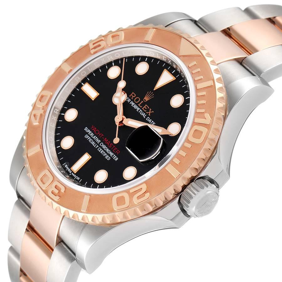 Rolex Yachtmaster 40 Everose Gold Steel Black Dial Watch 116621 Box ...