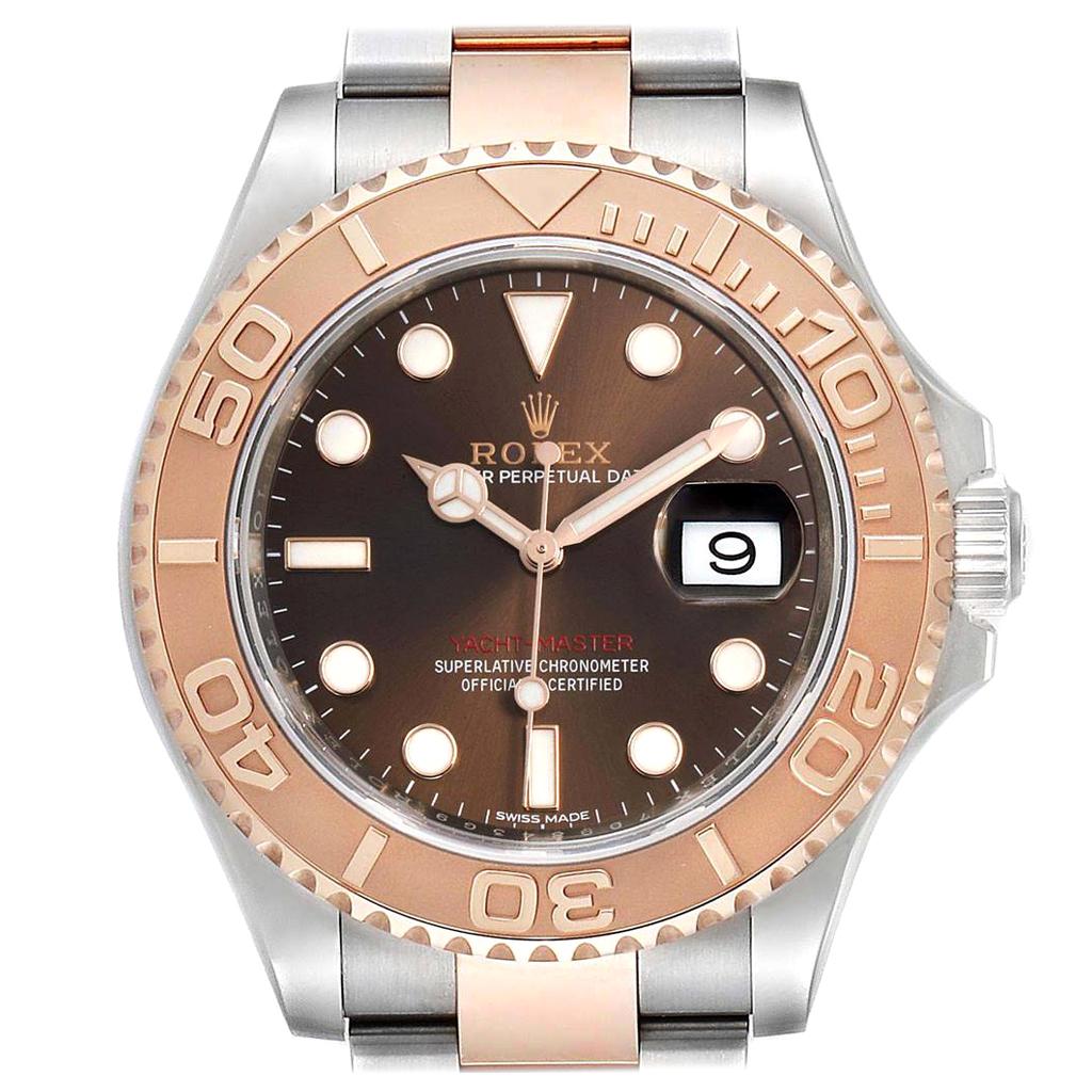 Rolex Yachtmaster 40 Everose Gold Steel Brown Dial Mens Watch 116621