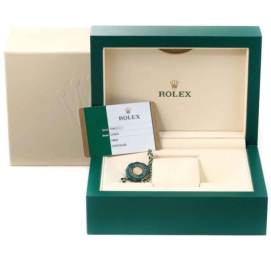 Rolex Yachtmaster 40 Everose Gold Steel Brown Dial Watch 116621 Box Card For Sale 5