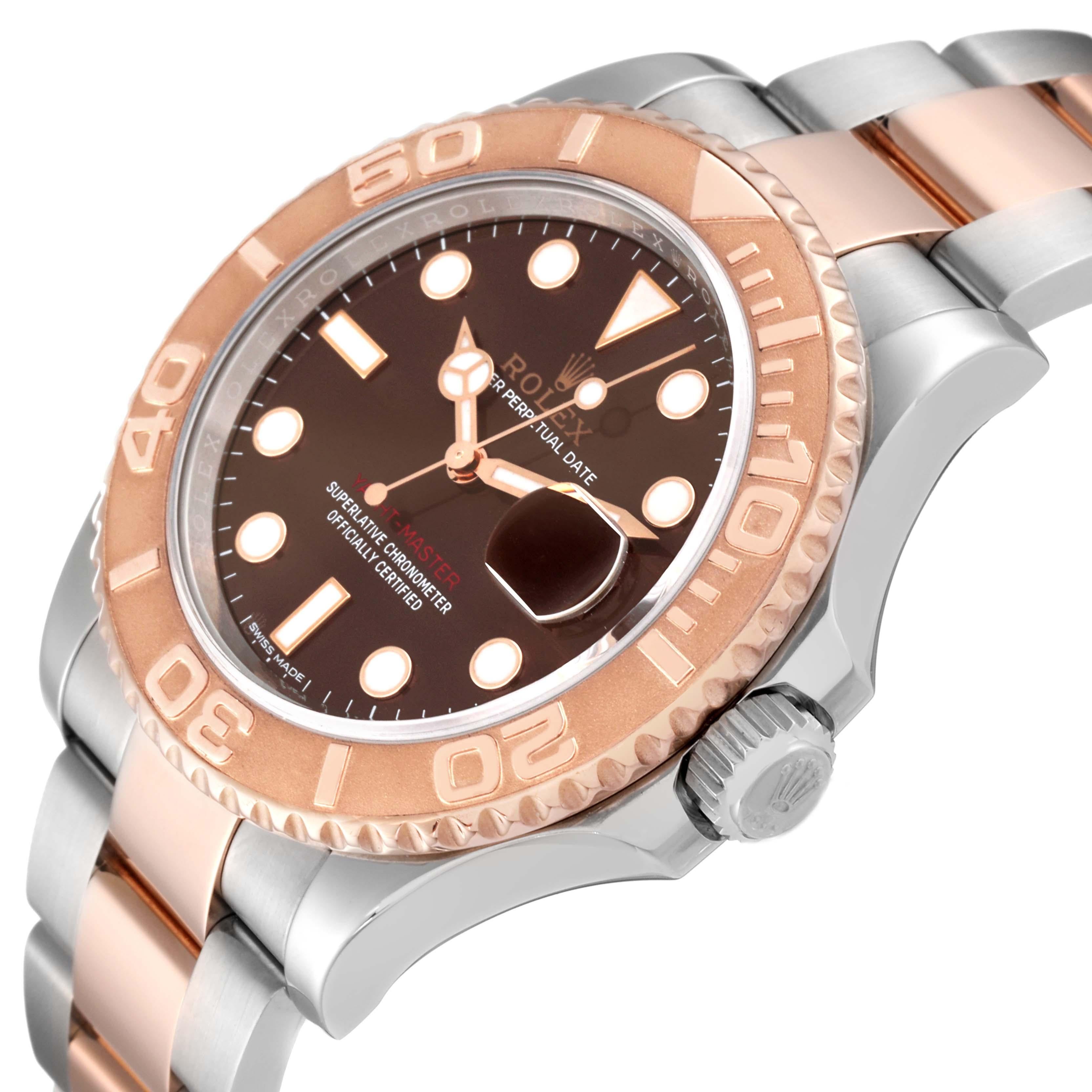 Rolex Yachtmaster 40 Rose Gold Steel Brown Dial Mens Watch 116621 Box Card 1
