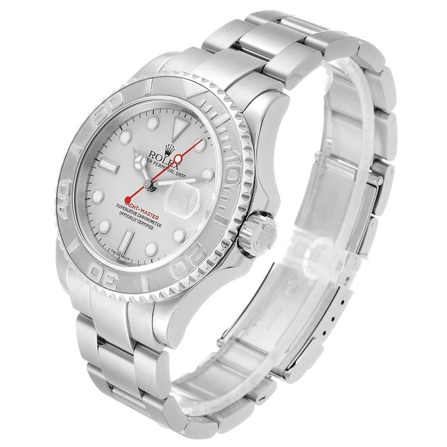 Rolex Yachtmaster 40 Steel Platinum Dial Bezel Men's Watch 16622 For Sale 1