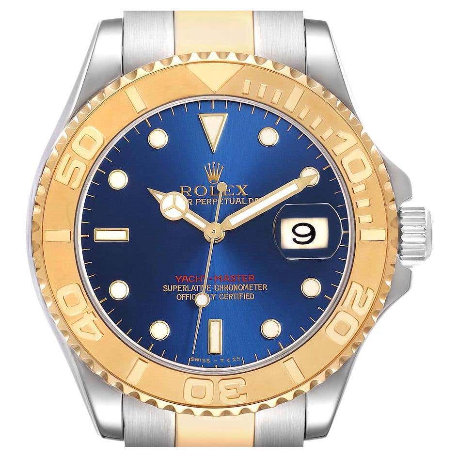 Certified Rolex Yachtmaster 169628 Women’s Automatic Watch Blue Dial 18 ...