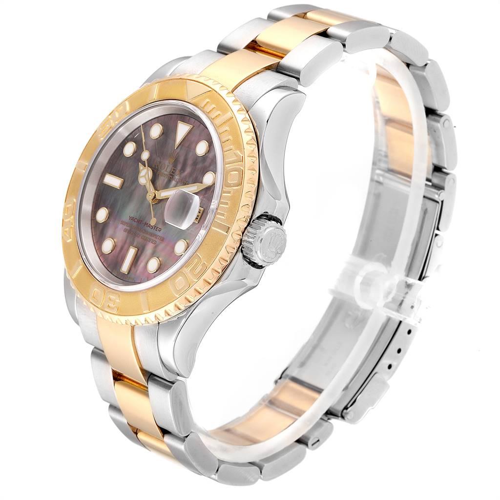 Rolex Yachtmaster 40 Steel Yellow Gold MOP Men's Watch 16623 Box Papers For Sale 1