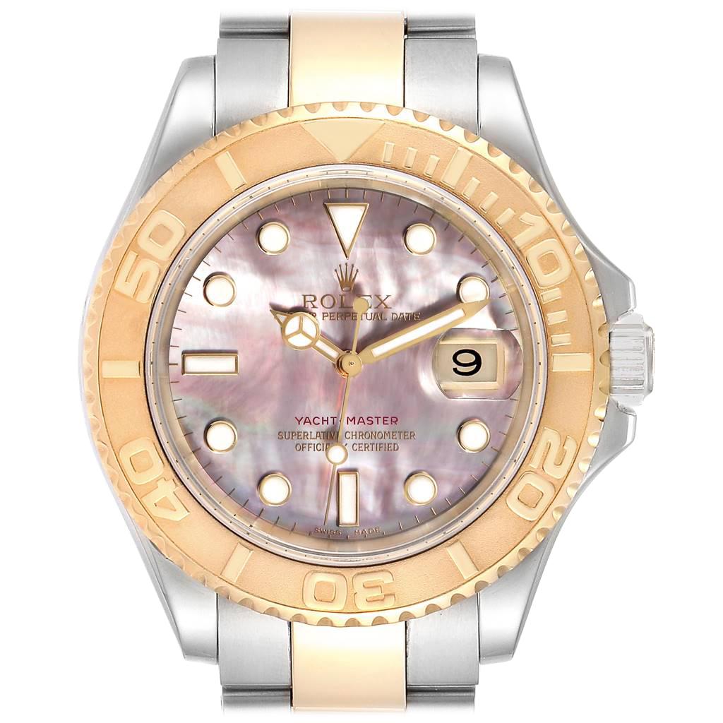 Rolex Yachtmaster 40 Steel Yellow Gold MOP Men's Watch 16623 Box Papers For Sale
