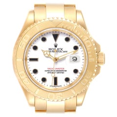 Rolex Yachtmaster 40 Yellow Gold White Dial Men's Watch 16628 Box Papers