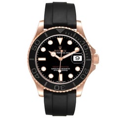 Rolex Yachtmaster Everose Gold Rubber Strap Watch 116655
