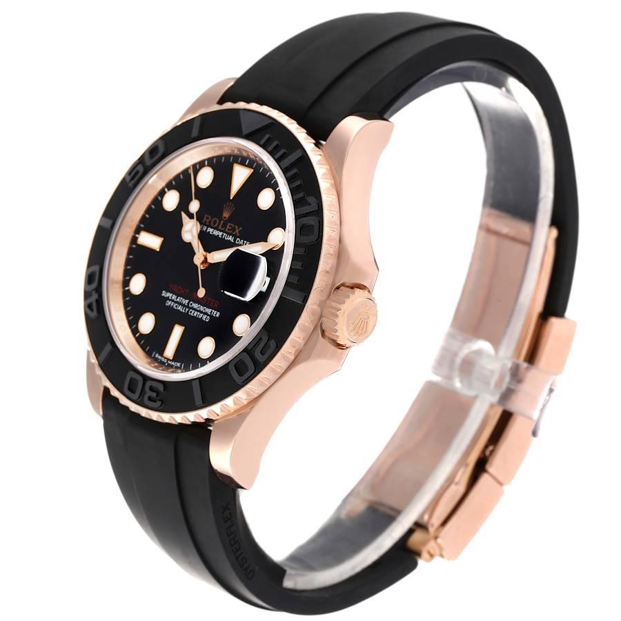 rolex rose gold black rubber strap