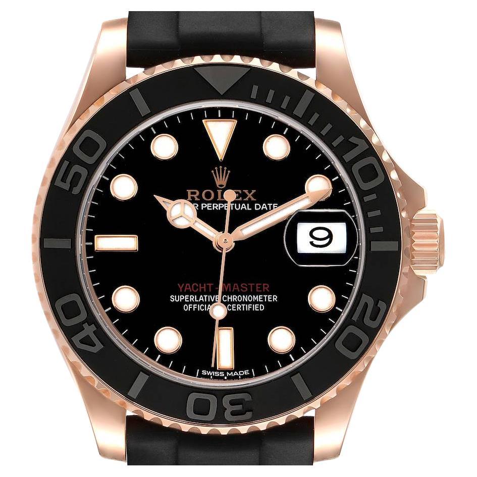 Rolex Yachtmaster Everose Gold Rubber Strap Watch 116655