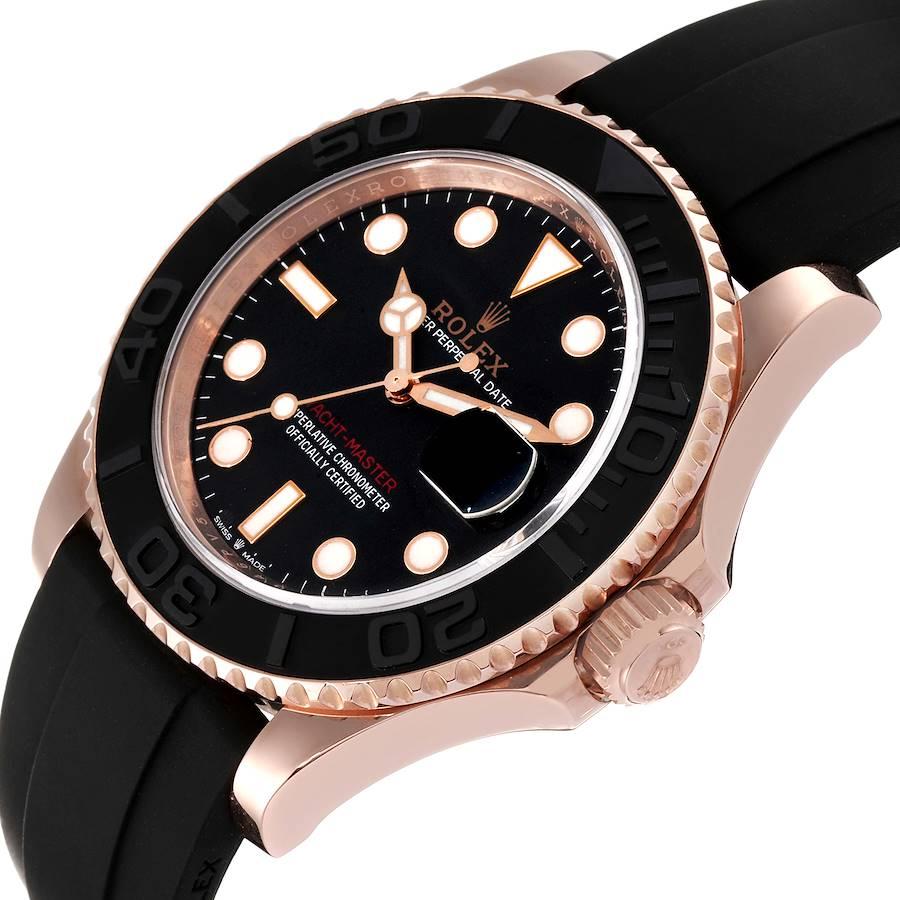 Rolex Yachtmaster Everose Roségold Oysterflex Herrenuhr 126655 Box Kartene im Angebot 2