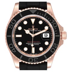 Rolex Yachtmaster Everose Roségold Oysterflex Herrenuhr 126655 Box Kartene