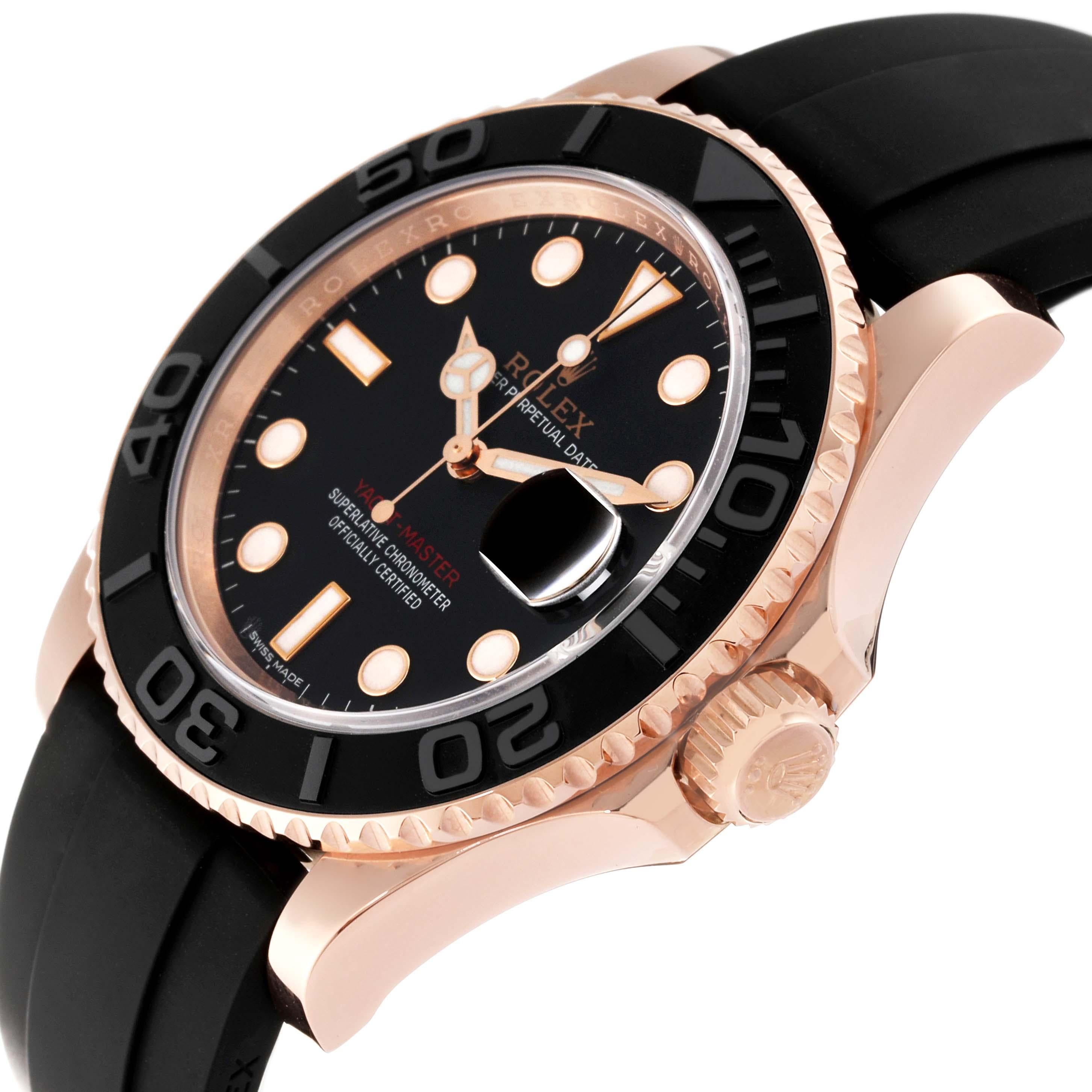 Men's Rolex Yachtmaster 40mm Rose Gold Oysterflex Bracelet Mens Watch 116655 Box Card For Sale