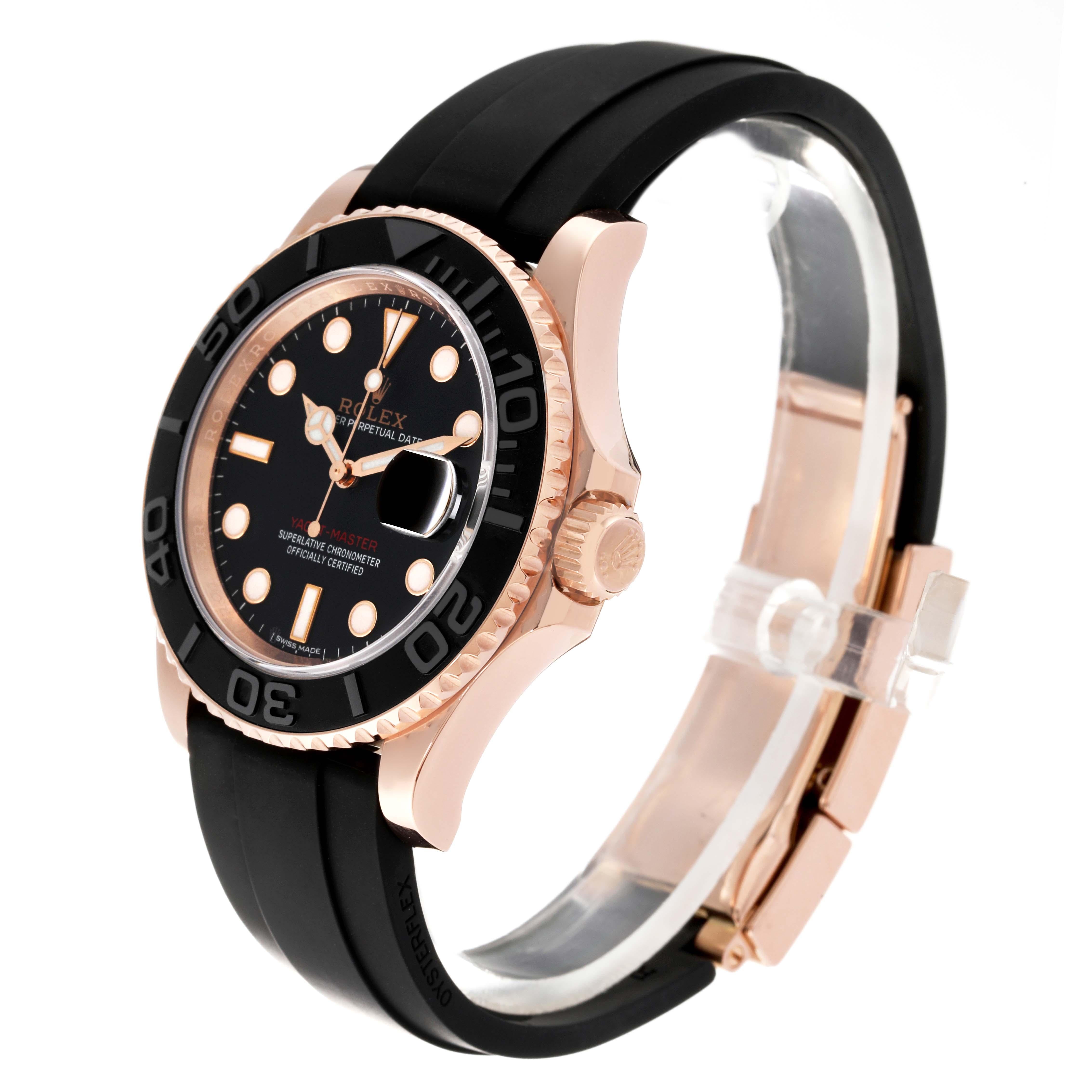 Rolex Yachtmaster 40mm Rose Gold Oysterflex Bracelet Mens Watch 116655 Box Card For Sale 1