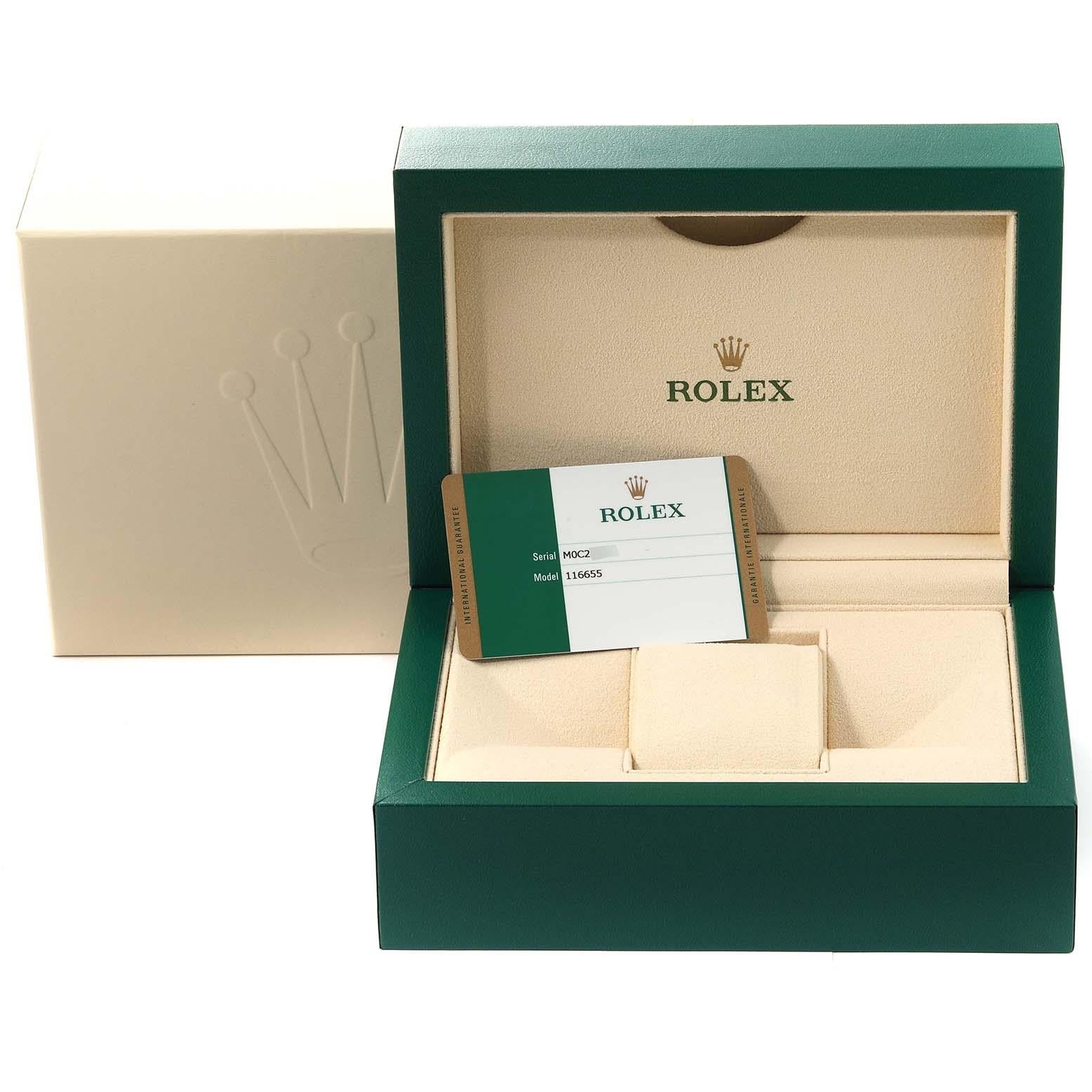 Rolex Yachtmaster 40mm Rose Gold Oysterflex Bracelet Mens Watch 116655 Box Card For Sale 3