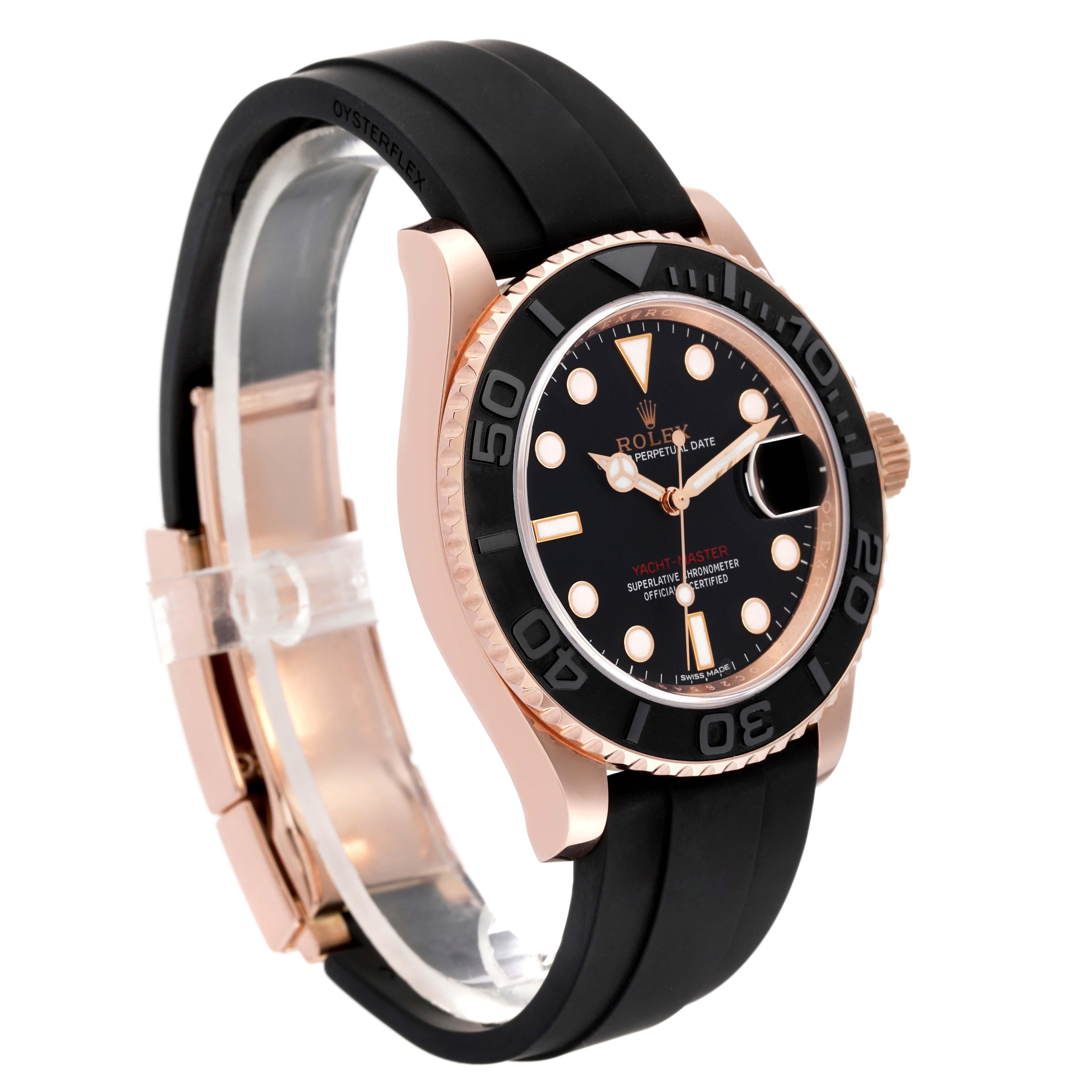 Rolex Montre Yachtmaster 40mm en or rose avec bracelet Oysterflex pour hommes 116655 Boîte Card en vente 4
