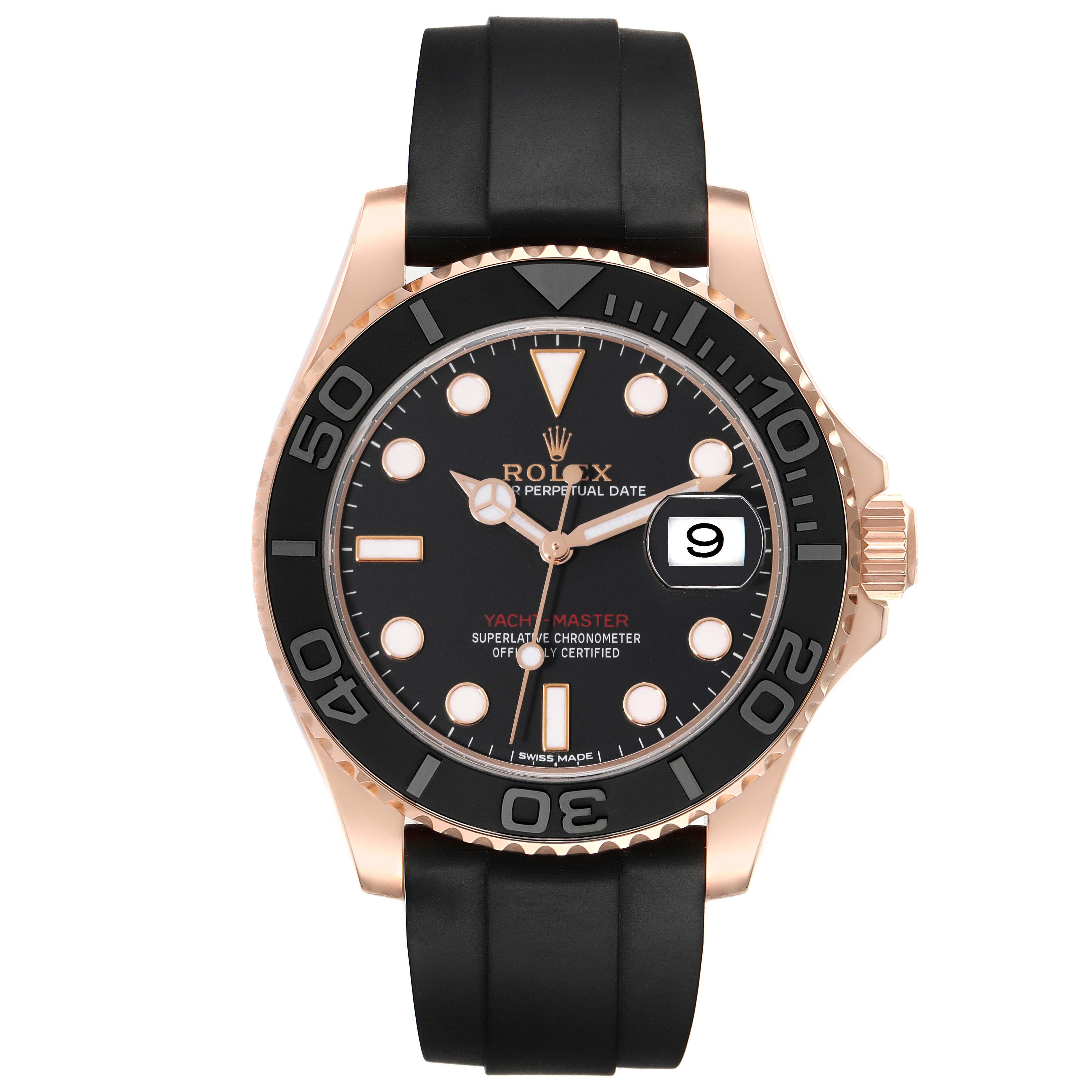 Rolex Yachtmaster 40mm Rose Gold Oysterflex Bracelet Mens Watch 116655 Box Card For Sale 5