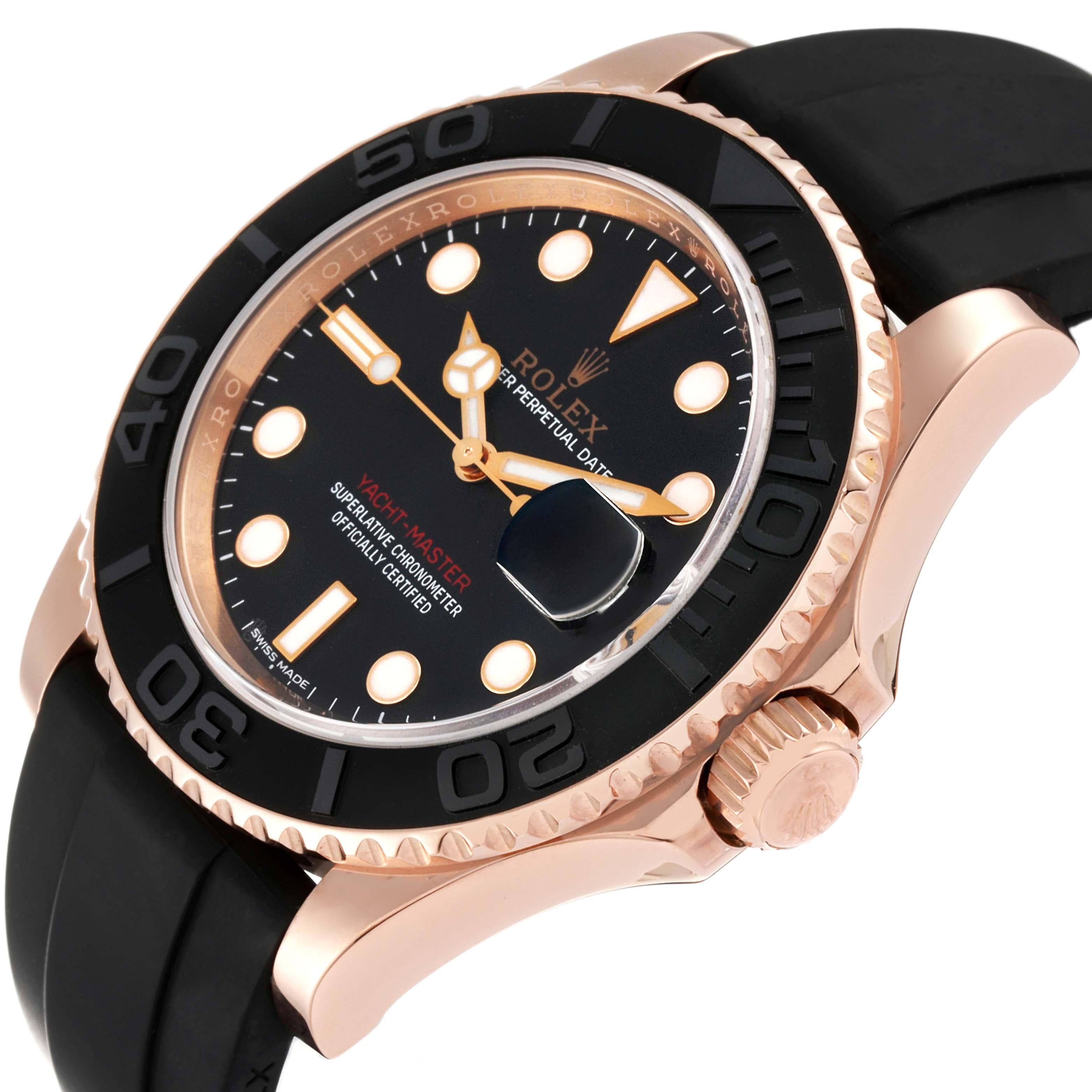 Rolex Yachtmaster 40mm Rose Gold Oysterflex Bracelet Mens Watch 116655 1