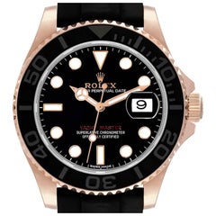 Rolex Yachtmaster 40mm Rose Gold Oysterflex Bracelet Mens Watch 116655