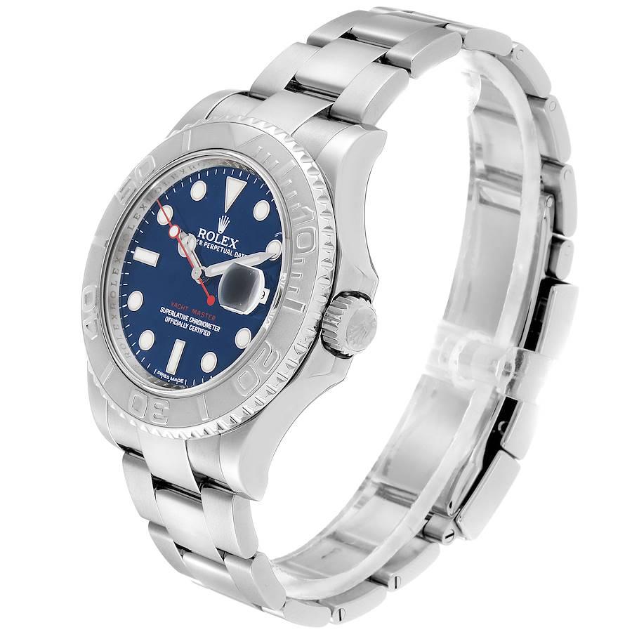 Rolex Yachtmaster Steel Platinum Blue Dial Men's Watch 116622 Box Card 1