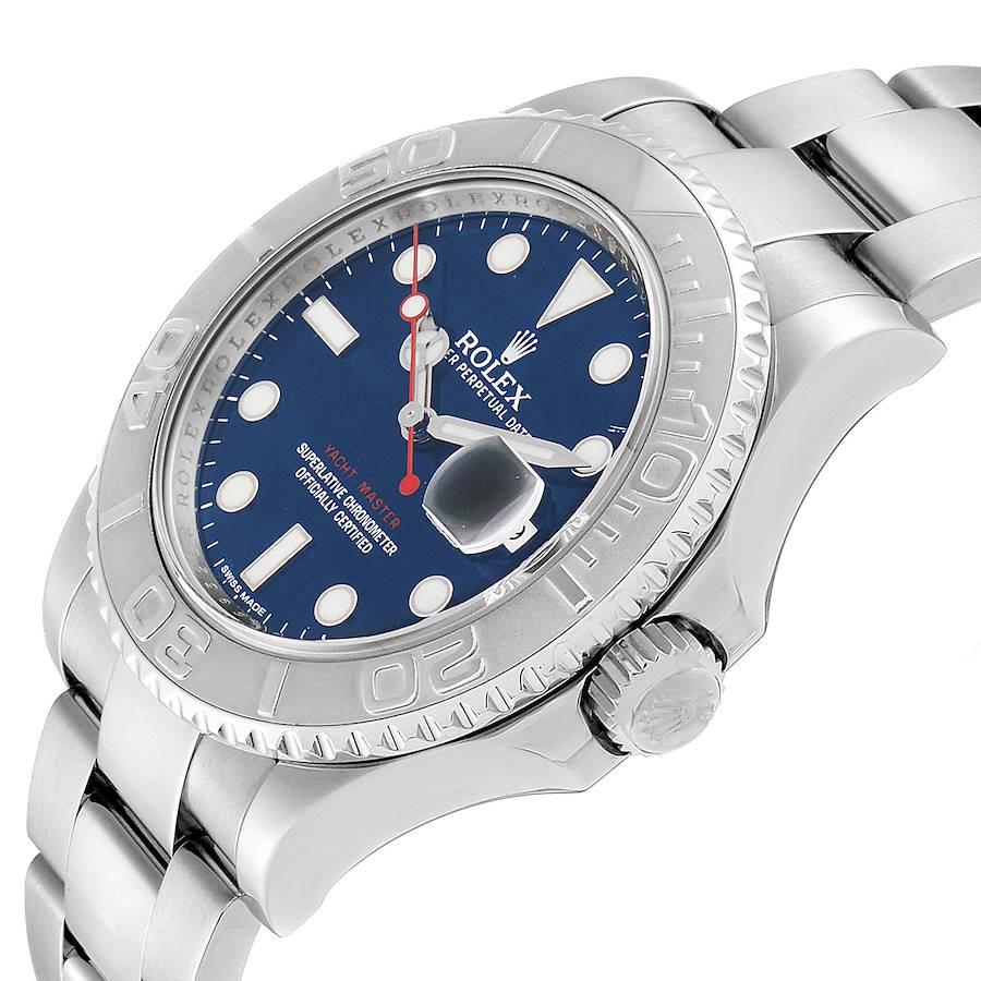 Rolex Yachtmaster Steel Platinum Blue Dial Men's Watch 116622 Box Card 2