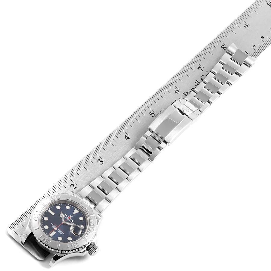 Rolex Yachtmaster Steel Platinum Blue Dial Men's Watch 116622 Box Card 6