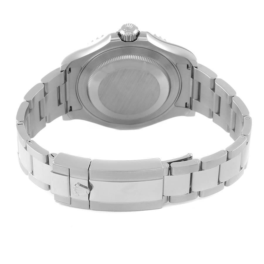 Rolex Montre Yachtmaster avec cadran bleu en acier et platine pour hommes 116622 Boîte Card en vente 5