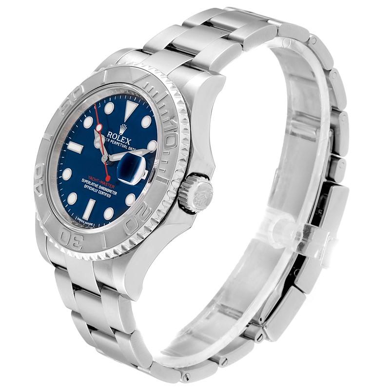 Rolex Yachtmaster Steel Platinum Blue Dial Men's Watch 116622 In Excellent Condition In Atlanta, GA