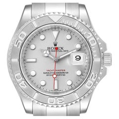 Used Rolex Yachtmaster Steel Platinum Dial Bezel Mens Watch 16622