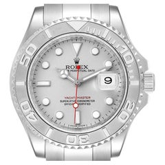 Used Rolex Yachtmaster Steel Platinum Dial Bezel Mens Watch 16622