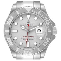 Rolex Yachtmaster 40mm Steel Platinum Dial Bezel Mens Watch 16622