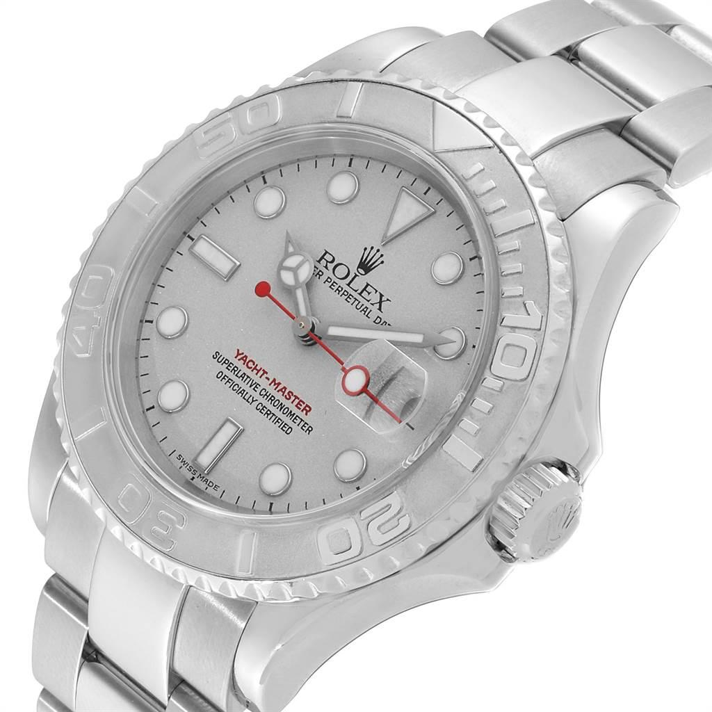 Rolex Yachtmaster Steel Platinum Men's Watch 16622 Box For Sale 3