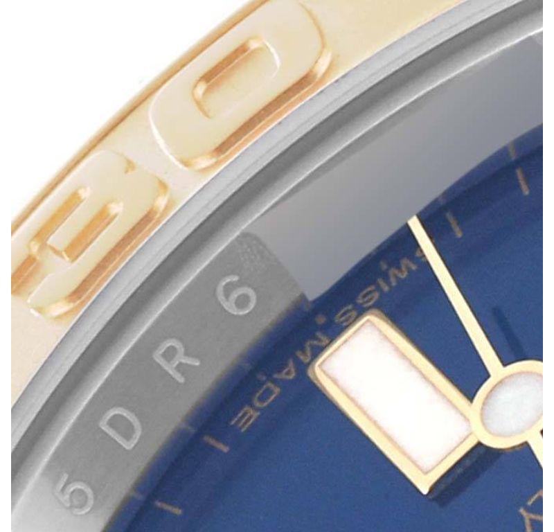 Rolex Yachtmaster 40mm Steel Yellow Gold Blue Dial Mens Watch 16623 Box Card In Excellent Condition In Atlanta, GA