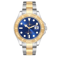 Rolex Yachtmaster 40mm Steel Yellow Gold Blue Dial Mens Watch 16623