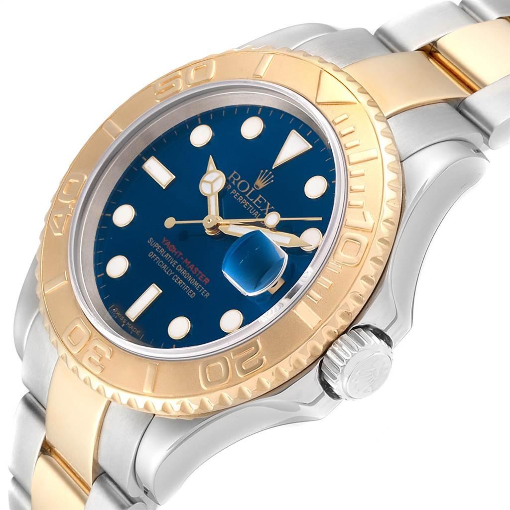 Rolex Yachtmaster Steel Yellow Gold Blue Dial Men's Watch 16623 For Sale 2