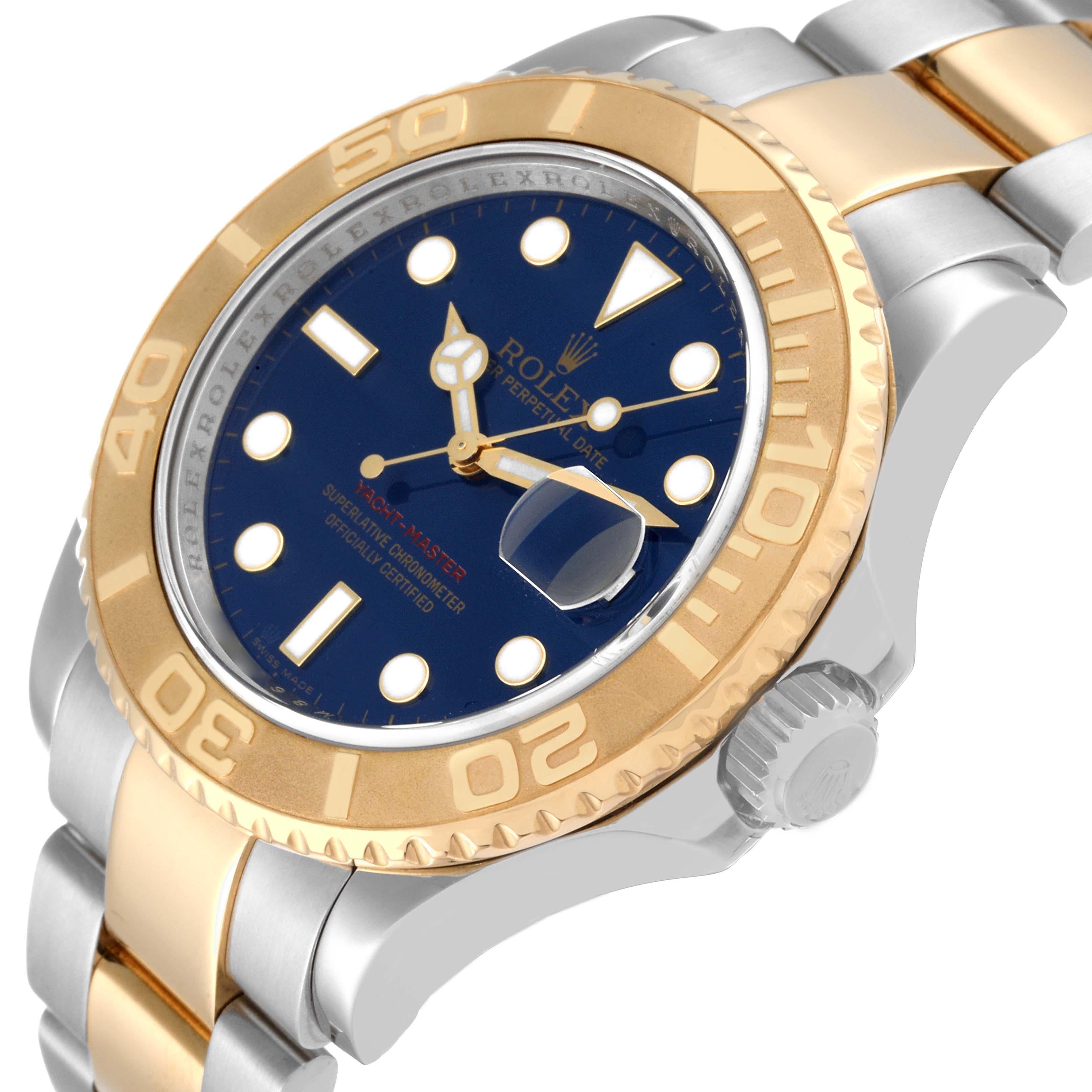 gold yacht master blue dial