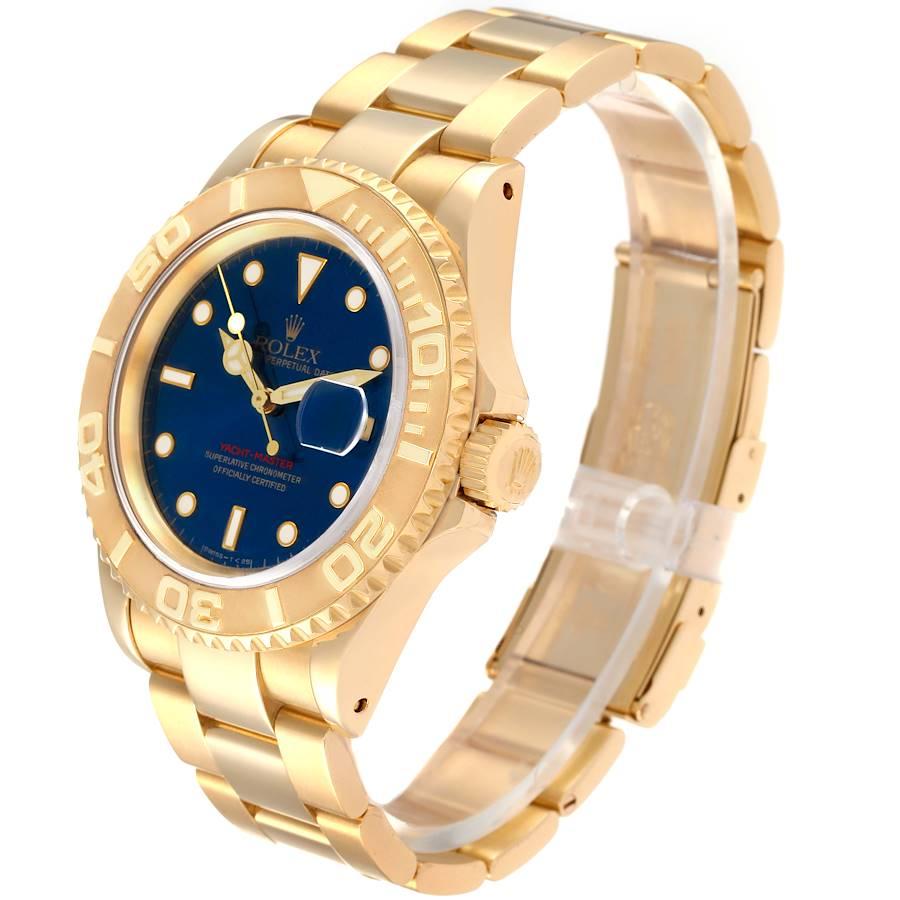 Men's Rolex Yachtmaster Yellow Gold Blue Dial Mens Watch 16628