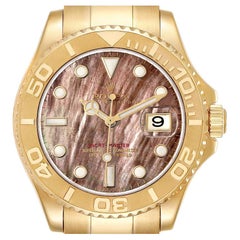 Rolex Yachtmaster 40mm Yellow Gold Mother of Pearl Mens Watch 16628