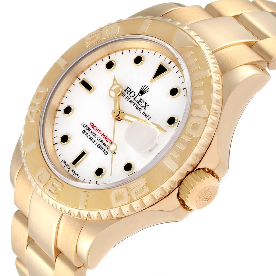 Rolex Yachtmaster 40mm Yellow Gold White Dial Mens Watch 16628 Box Papers 1