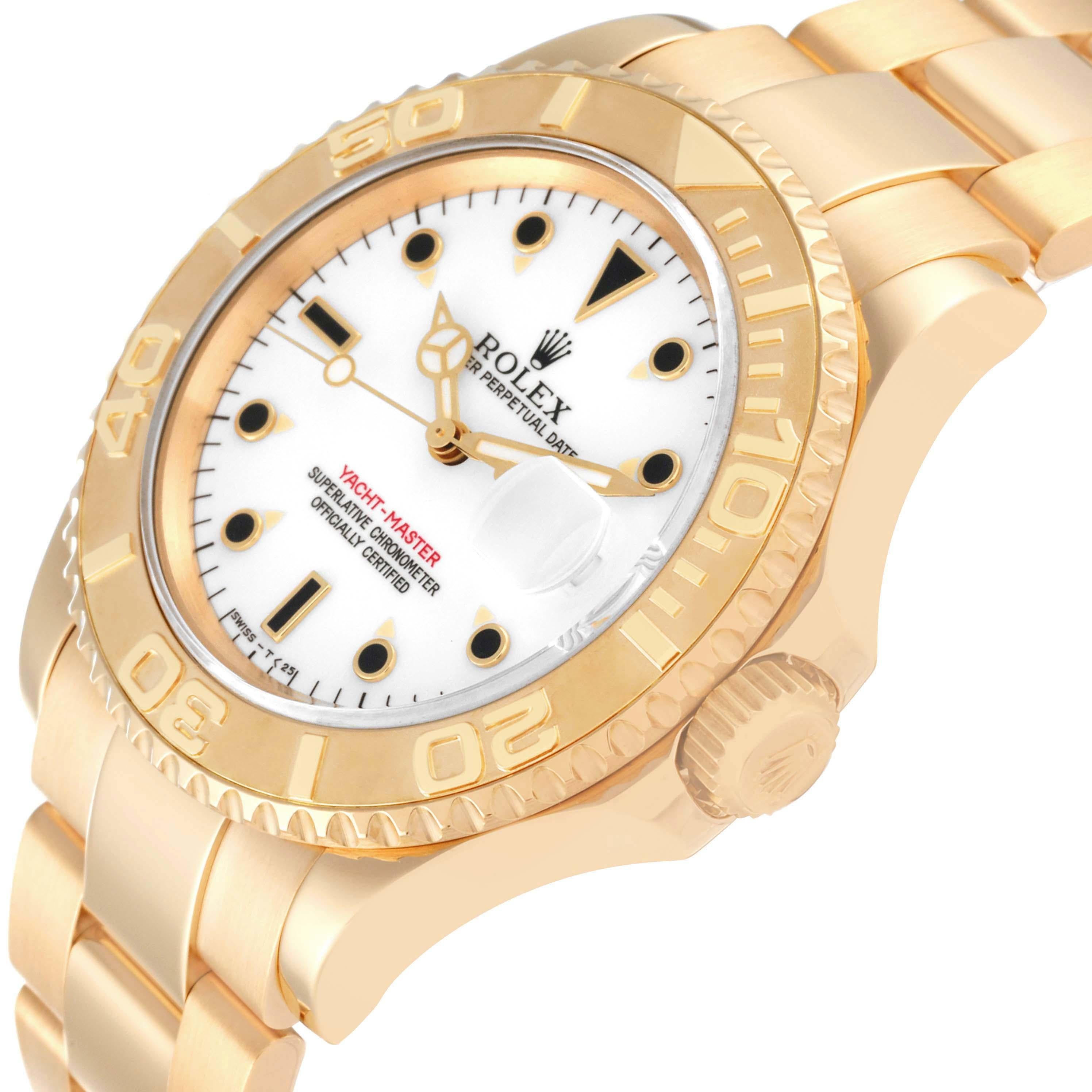 Rolex Yachtmaster 40mm Yellow Gold White Dial Mens Watch 16628 6